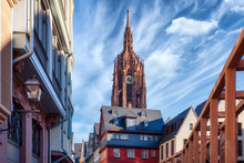The New Old Town Of Frankfurt Am Main With View To The Cathedral, Germany