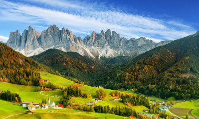 Wall Mural - beautiful landscape of italian dolomites - santa maddalena