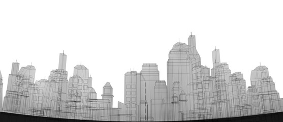 Wall Mural - nice render 3d illustration of big city