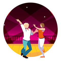 Wall Mural - couple of people on the dance floor, party, dancing club, music and nightlife