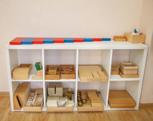 Shelf in Montessori school