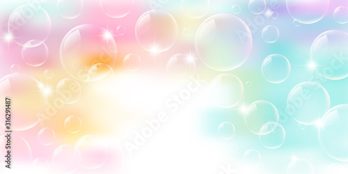 シャボン玉 カラフル 空 背景 Stock Vector Adobe Stock