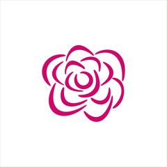 Wall Mural - Red Rose Logo Vector Illustration Emblem Stock Vector 