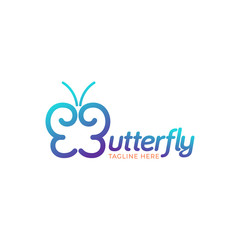 Wall Mural - Butterfly Logo Design Vector Illustration