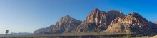 USA, Clark County, Nevada. A Panorama Of Red Rock Canyon State Park