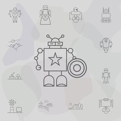 Sticker - Robot super hero icon. Web icons universal set for web and mobile