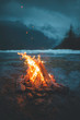 campfire in the mountains