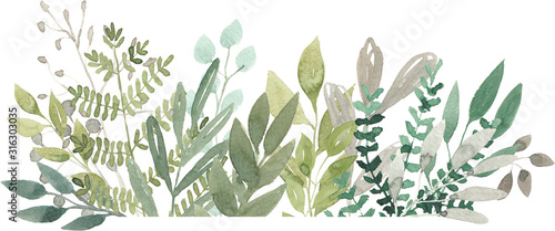 watercolor foliage greenery branch abstract floral green blue eucalyptus