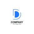 logo letter D. unique and simple abstract logo. blue texture. white background. modern template. for company and graphic design.