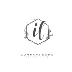 Handwritten initial letter AI L IL for identity and logo. Vector logo template with handwriting and signature style.