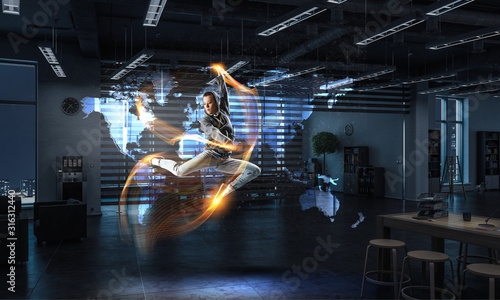 Dance is her passion. Mixed media