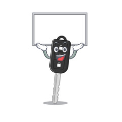 Sticker - A mascot picture of car key raised up board