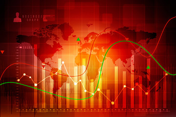 2d rendering Stock market online business concept. business Graph 