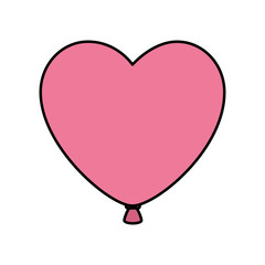 Sticker - balloon helium in heart shape isolated icon