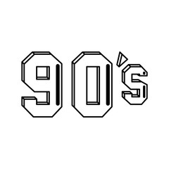 Sticker - nineties sign retro line style icon