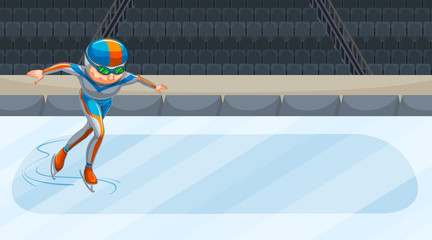 Sticker - Scene with athlete in the ice ring