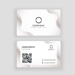 Sticker - Abstract white business card or visiting card design in front and back view.