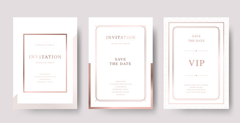 Wall Mural - vintage rose gold luxury vector invitation card