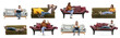 © Pixel-Shot - Collage with young people resting on sofas against white background