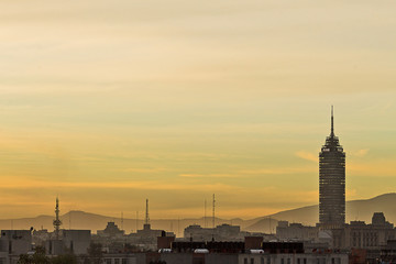 Wall Mural - amanecer en la ciudad de méxico 