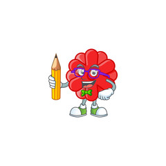 Sticker - A picture of Student chinese red flower character holding pencil