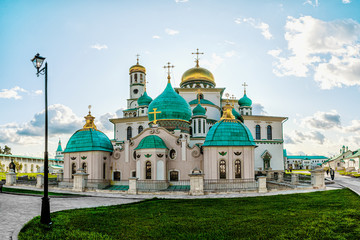 Wall Mural - resurrection Cathedral in the new Jerusalem monastery on a Sunny summer day. Tourist attractions in Russia