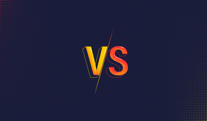 Versus screen background, fight clash battle vs match. Concept sport and fight competition, confrontation, red versus yellow.