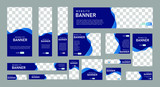 Fototapeta  - set of creative web banners of standard size with a place for photos.  Business ad banner. Vertical, horizontal and square template. vector illustration EPS 10