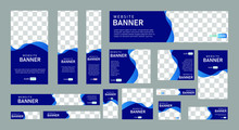 Set Of Creative Web Banners Of Standard Size With A Place For Photos.  Business Ad Banner. Vertical, Horizontal And Square Template. Vector Illustration EPS 10