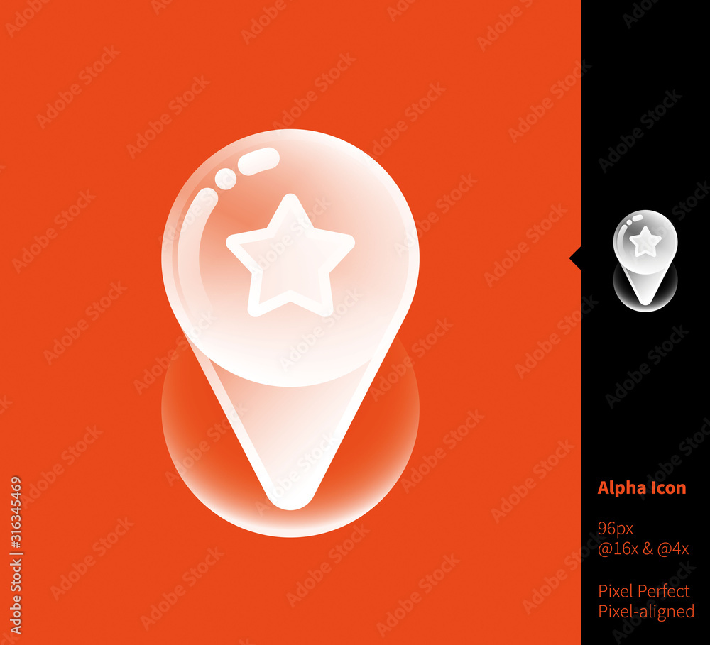 Location favorites alpha icon - vector illustrations for branding, web ...