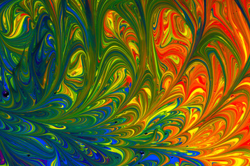 Wall Mural - abstract background of a rainbow of multicolored paint swirls