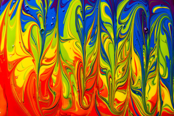 Wall Mural - abstract background of a rainbow of multicolored paint swirls