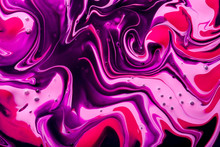 Abstract Background Of Pink, Purple And Black Paint Swirls