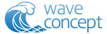 An Ocean Wave Water Stylised Icon Concept Graphic