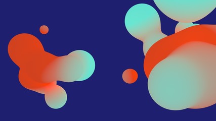 Poster - Abstract liquid shape colored lush lava and aqua menthe on whit backgrounds. Fluid design. Isolated gradient waves . New Abstraction grade From Composition. 3d rendering
