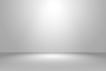 abstract empty white and gray gradient soft light background of studio room for art work design.