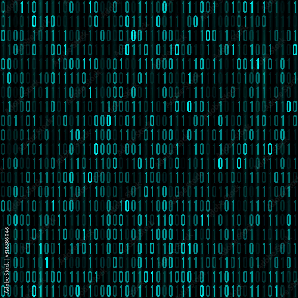 Binary digital code. Computer background numbers 1,0. Binary code on a ...