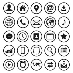Wall Mural - contact us icons. web icon set. vector illustration.