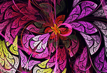 Wall Mural - Abstract color dynamic background with lighting effect. Fractal art