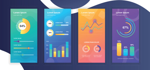 Poster - Social media stories design templates whith infographic elements data visualization. Can be used for social media background, banner, greeting card, poster and advertising, marketing, info graphics.