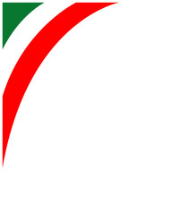 Wall Mural - Italian flag corner frame with empty space for your text vector design template.