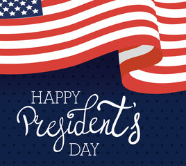 happy presidents day poster with usa flag