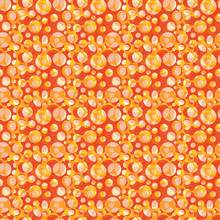 Vector, Yellow And Orange Bubbles Seamless Pattern. Background For Design Solutions
