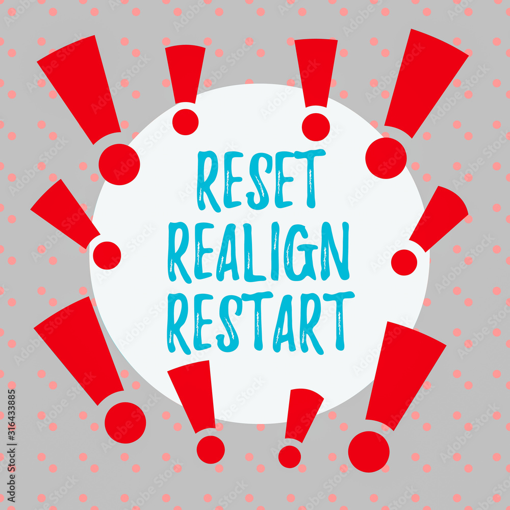 Word writing text Reset Realign Restart. Business photo showcasing Life  audit will help you put things in perspectives Asymmetrical uneven shaped  format pattern object outline multicolour design Stock Illustration | Adobe  Stock, image size:1000x1000