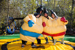 © JackF - Friends posing in inflatable sumo suits