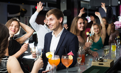 Wall Mural - Females and males celebrating corporate