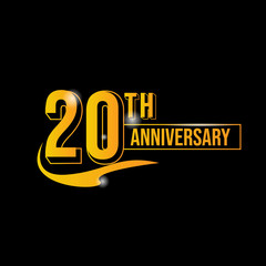 Wall Mural - Golden anniversary 20th celebration business logo