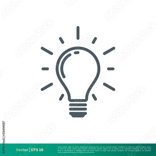 Cuadros en Lienzo Light bulb icon vector logo template