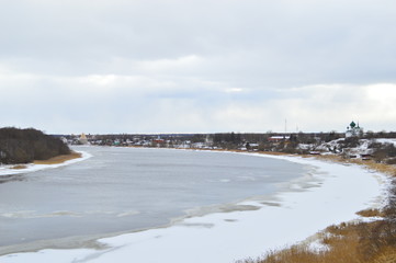 Poster - frozen river in winter