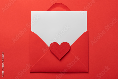 Fotografía valentines day love letter Flat lay background